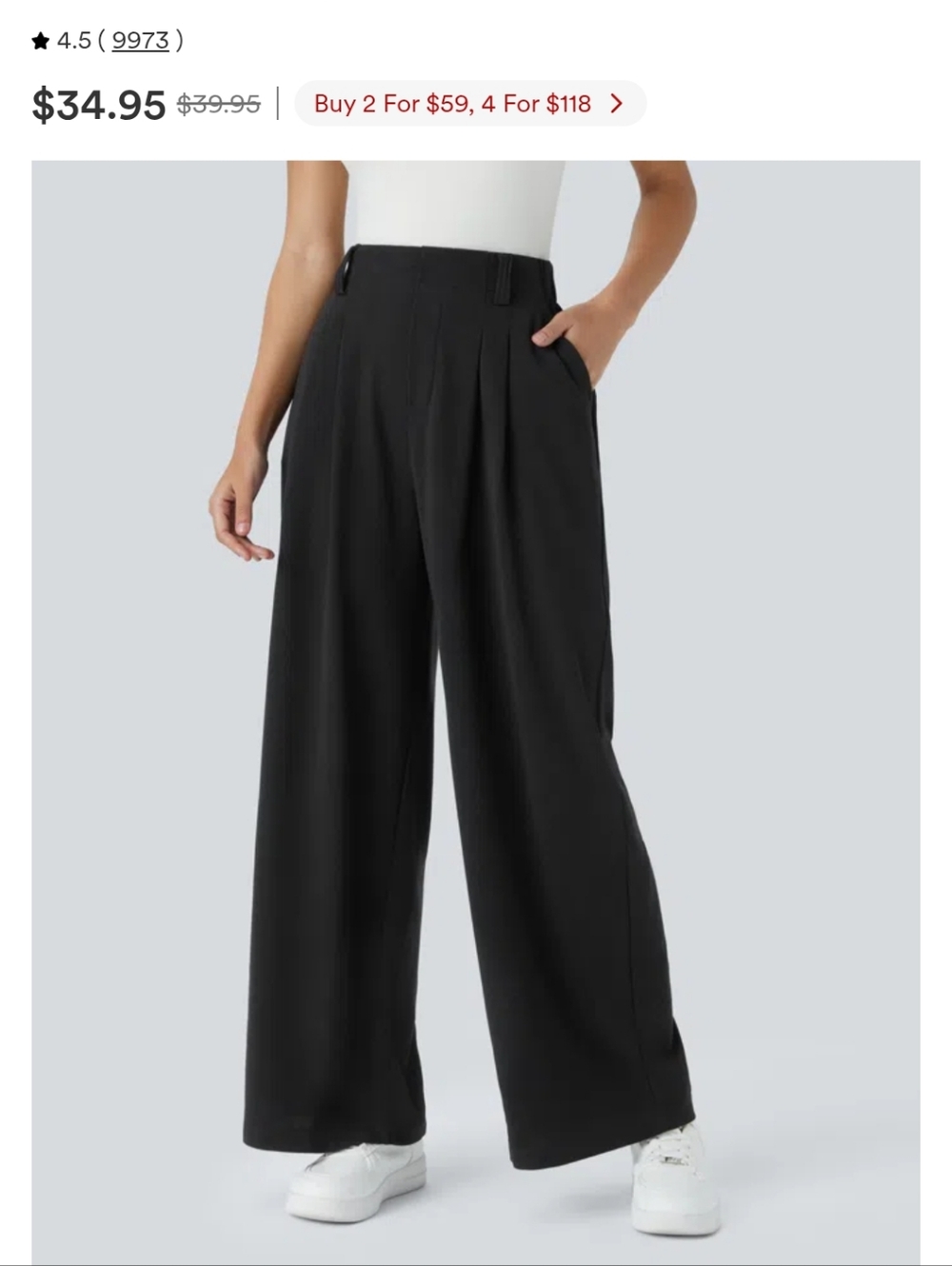 Halara Viral Waffle Slacks Black